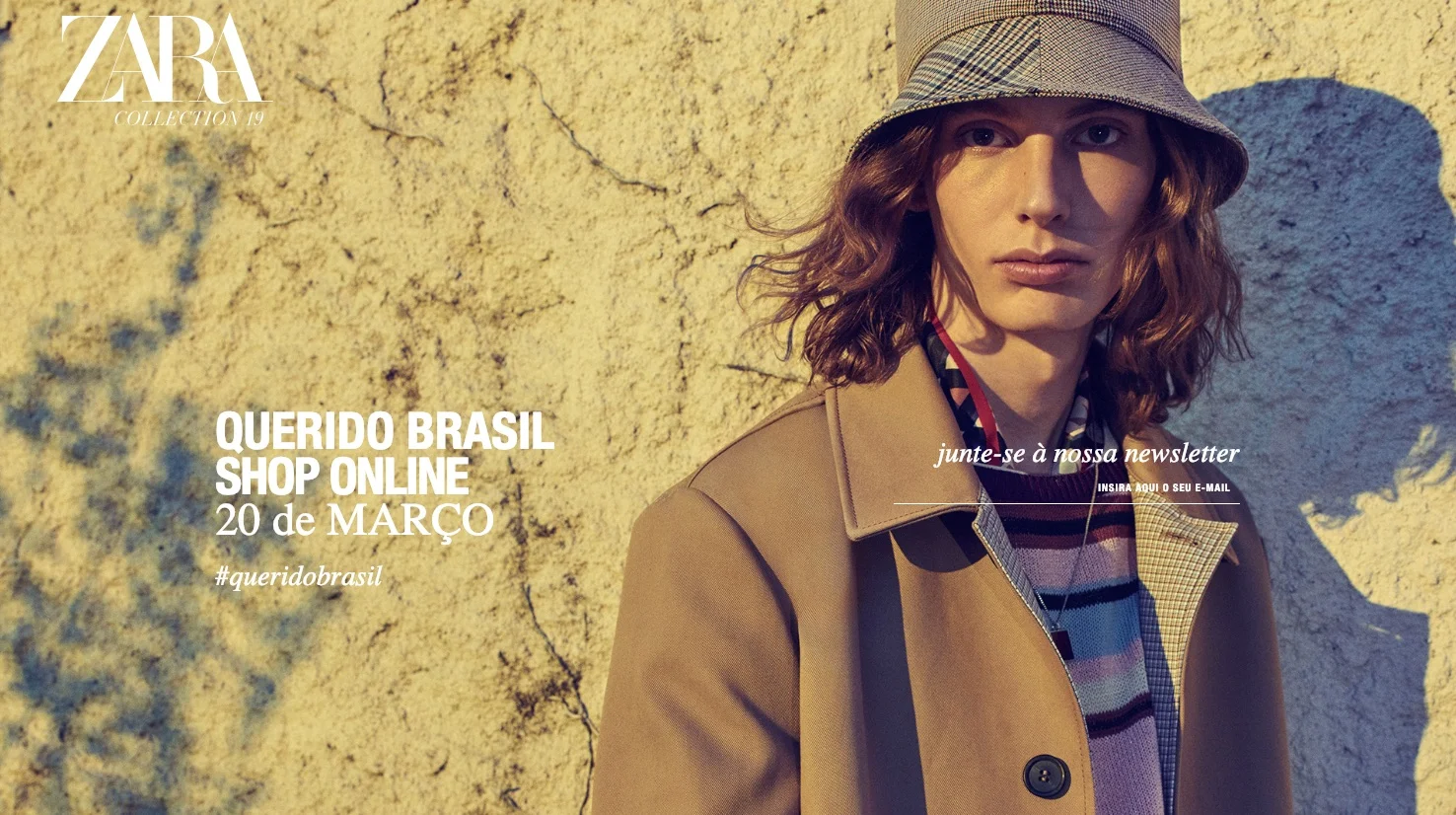 Anúncio realizado na página principal da Zara no idioma Português Brasil. Disponível em: <www.zara.com/br/pt/>. Acesso em: 07 março 2019