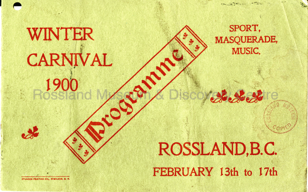Winter Carnival Rossland Museum Discovery Centre