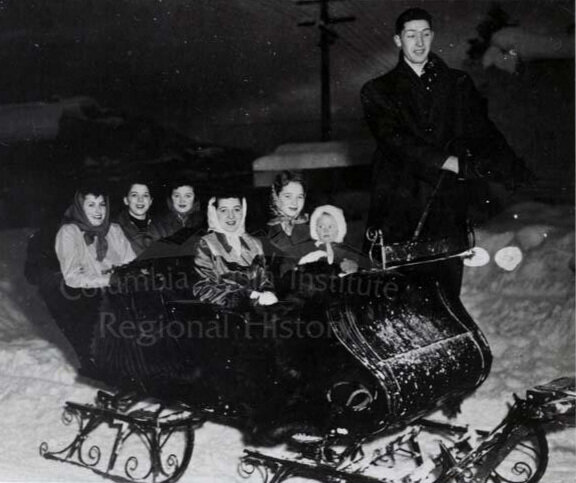 2358.0079: Carnival Queen Escorts at Sno-Sho, 1949