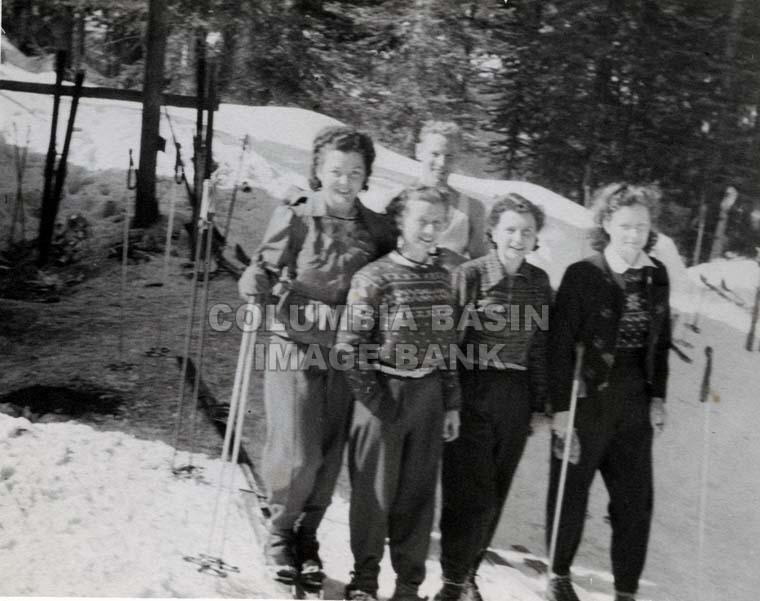 2292.0029: Rossland Ski Club at the Squaw Basin Cabin, Circa 1941