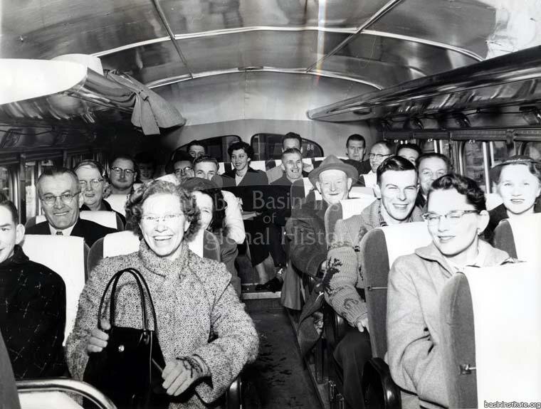 2285.0024: Rossland City Band &amp; 300 Hockey Fan heading to Spokane 1958