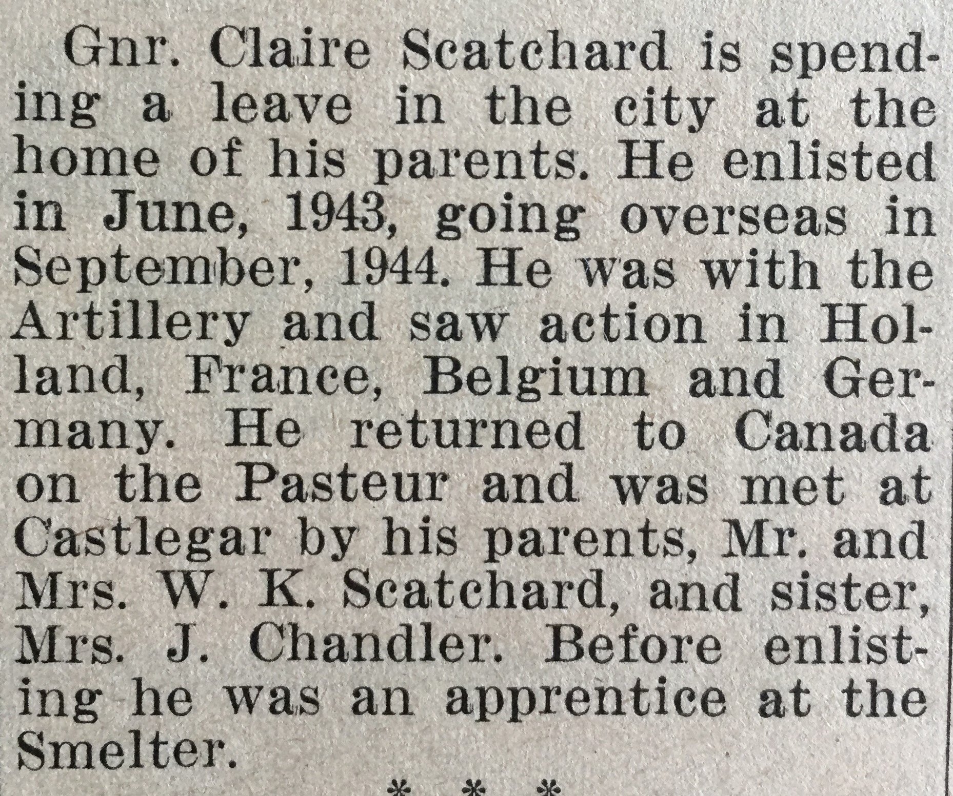 Scatchard - Rossland Miner Aug 23, 1945 pg 1.JPG