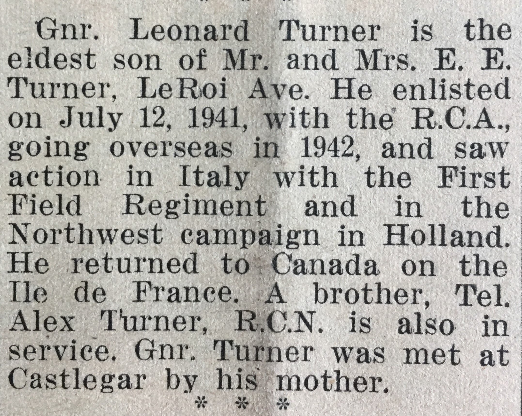 Turner - Rossland Miner Oct 11, 1945 pg 1.JPG