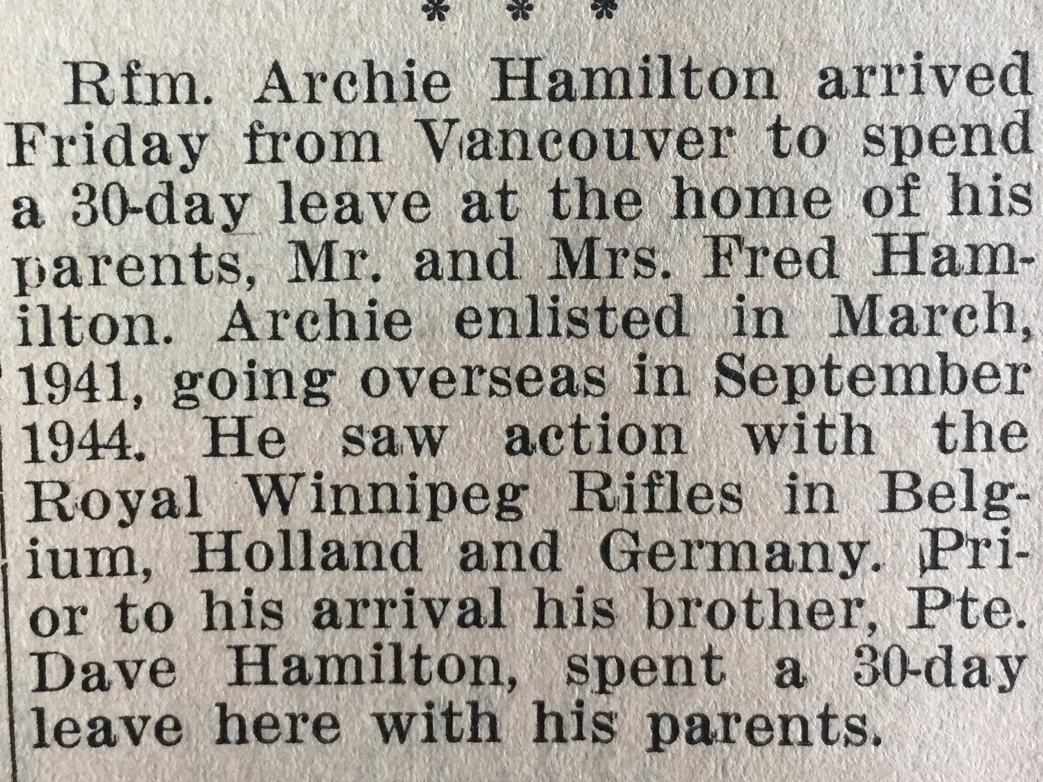 Hamilton - Rossland Miner Aug 30, 1945 pg 1.JPG