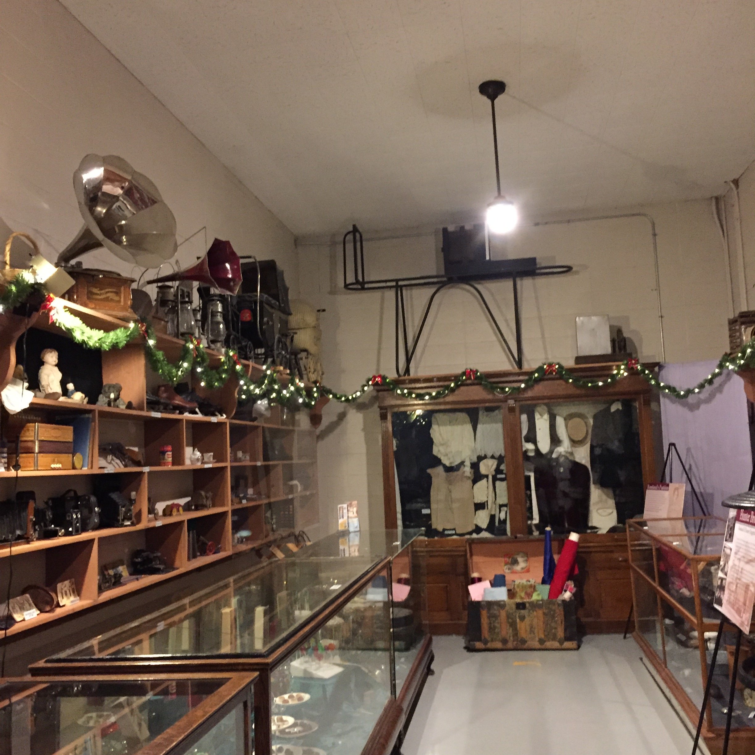 The Hunter Brother's Store Decked Out in Garland