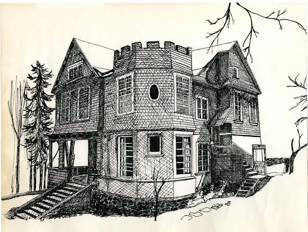 Sketch of Ross Thompson's home on Union Avenue.