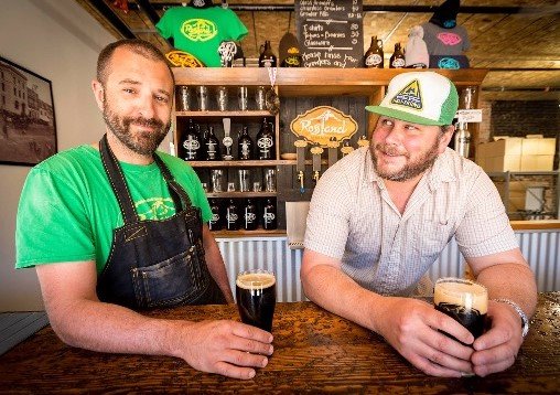  Ryan Arnaud and Petri Raito, owners of the Rossland Beer Company.  Rossland Beer Company  photo. 