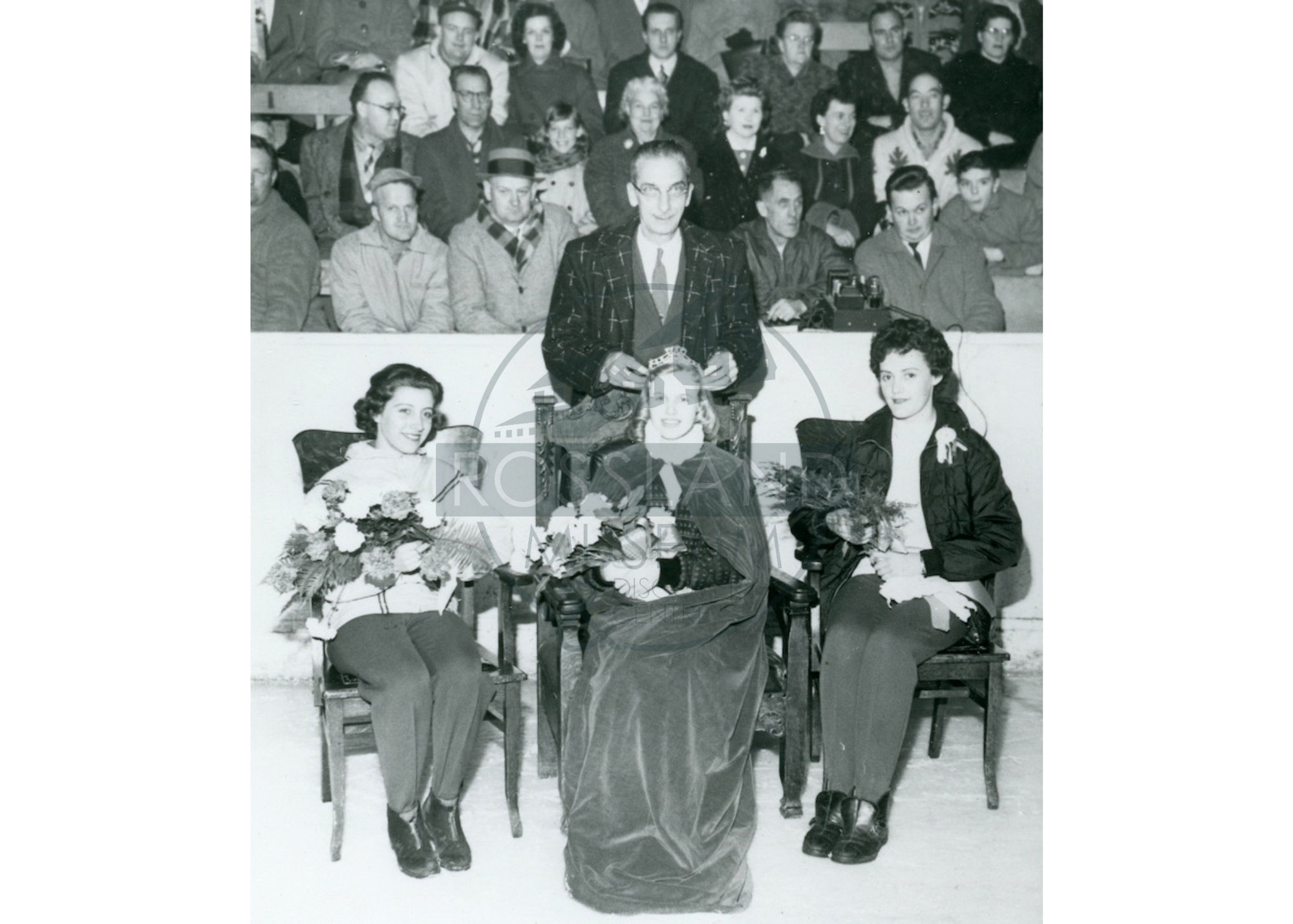   2358.0080 : Crowning of Rossland Snow Queen Nancy Sjoberg, February 1959. 