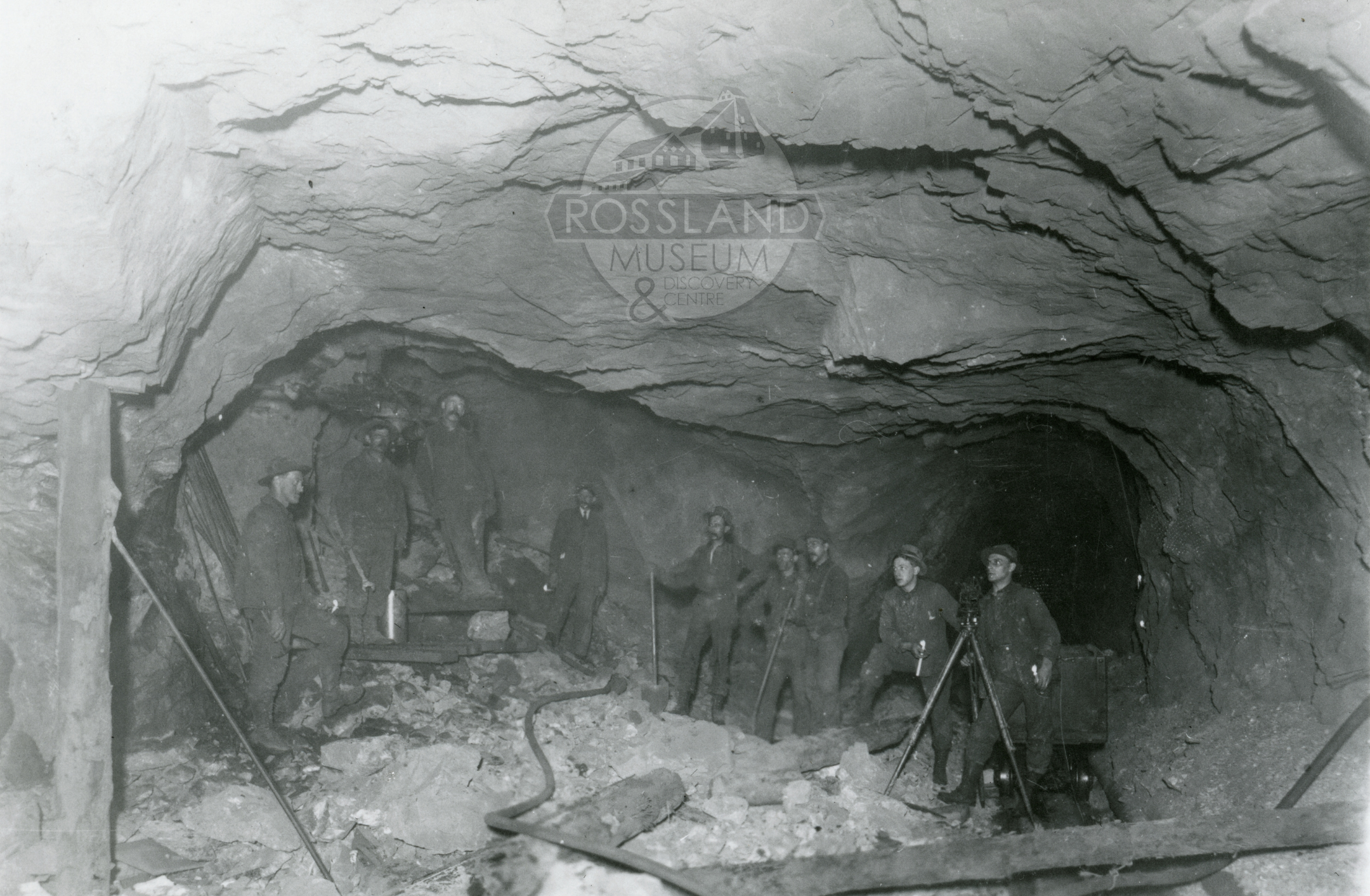 Photo 2304.0066: Miners in Centre Star Mine, circa 1907