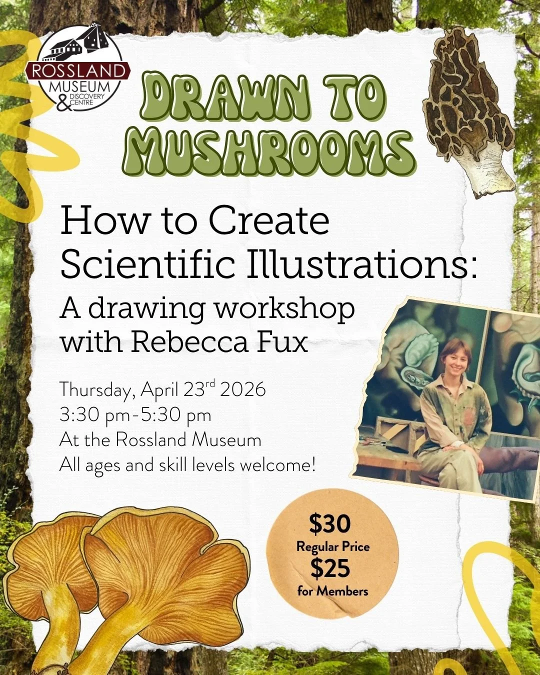 Art Workshop with Rebecca Fux: Drawn to Mushrooms — How to Create Scientific Illustrations