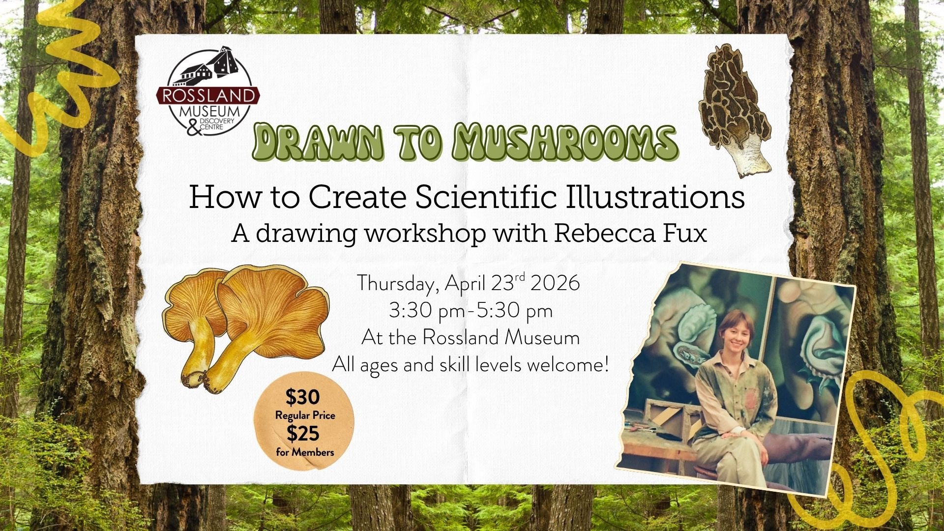 Art Workshop with Rebecca Fux: Drawn to Mushrooms - How to Create Scientific Illustrations
