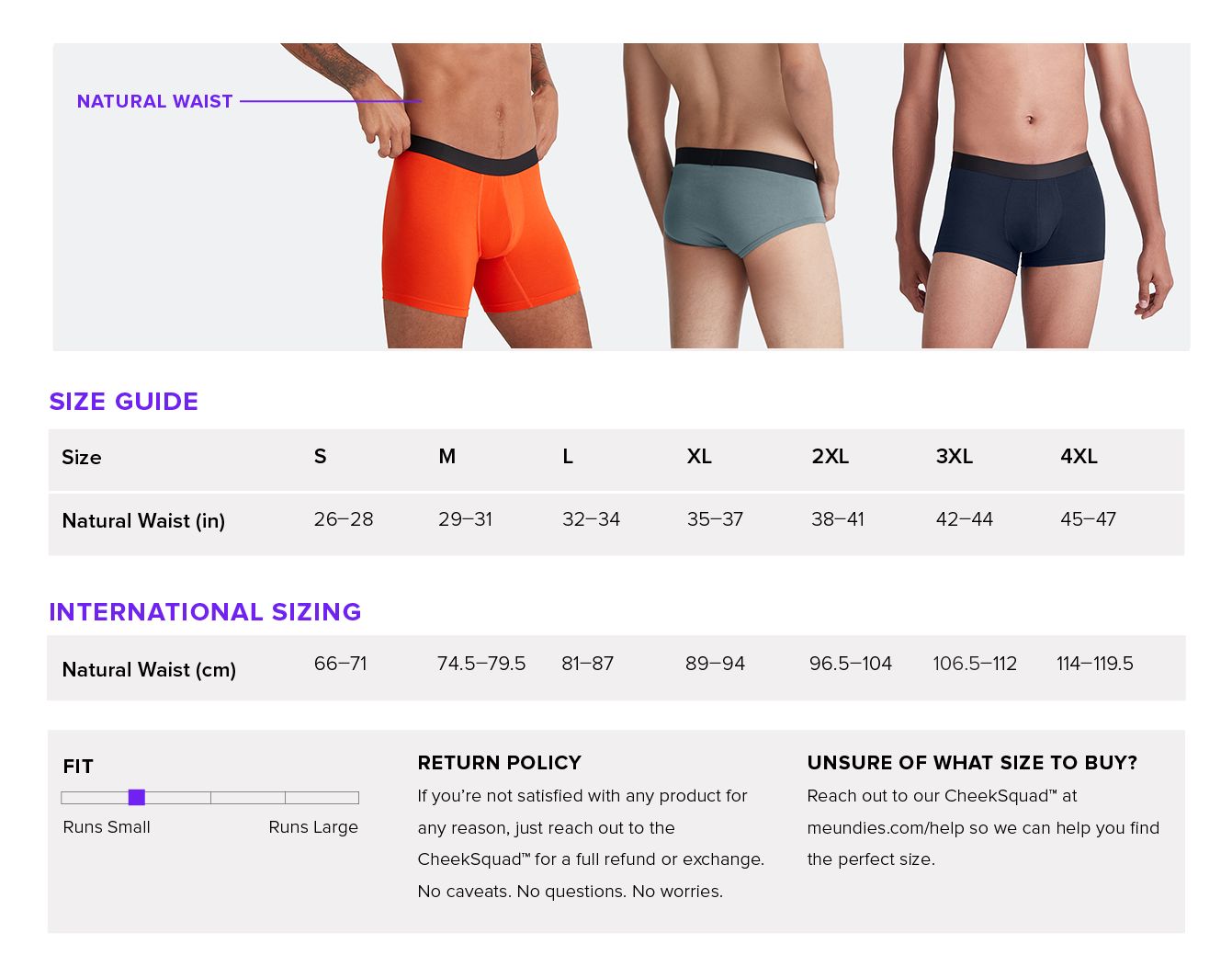 australian underwear size conversion chart