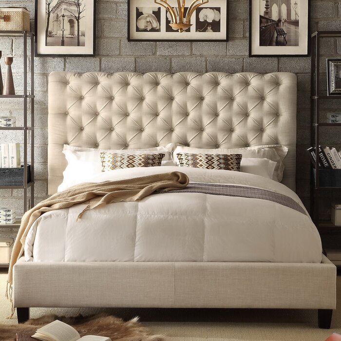 15 Tufted Beds For Your Luxury Master, Calia Queen Upholstered Panel Bed