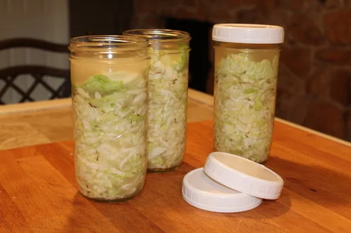Organic Sauerkraut in jars