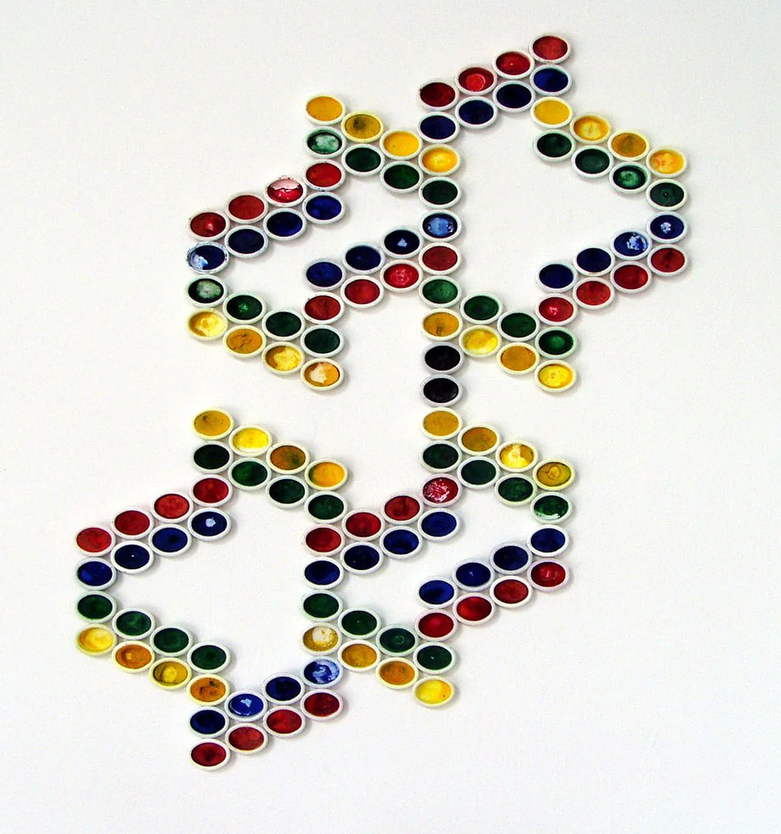 T.V. , used watercolor pans, 20” X 16”, 2007