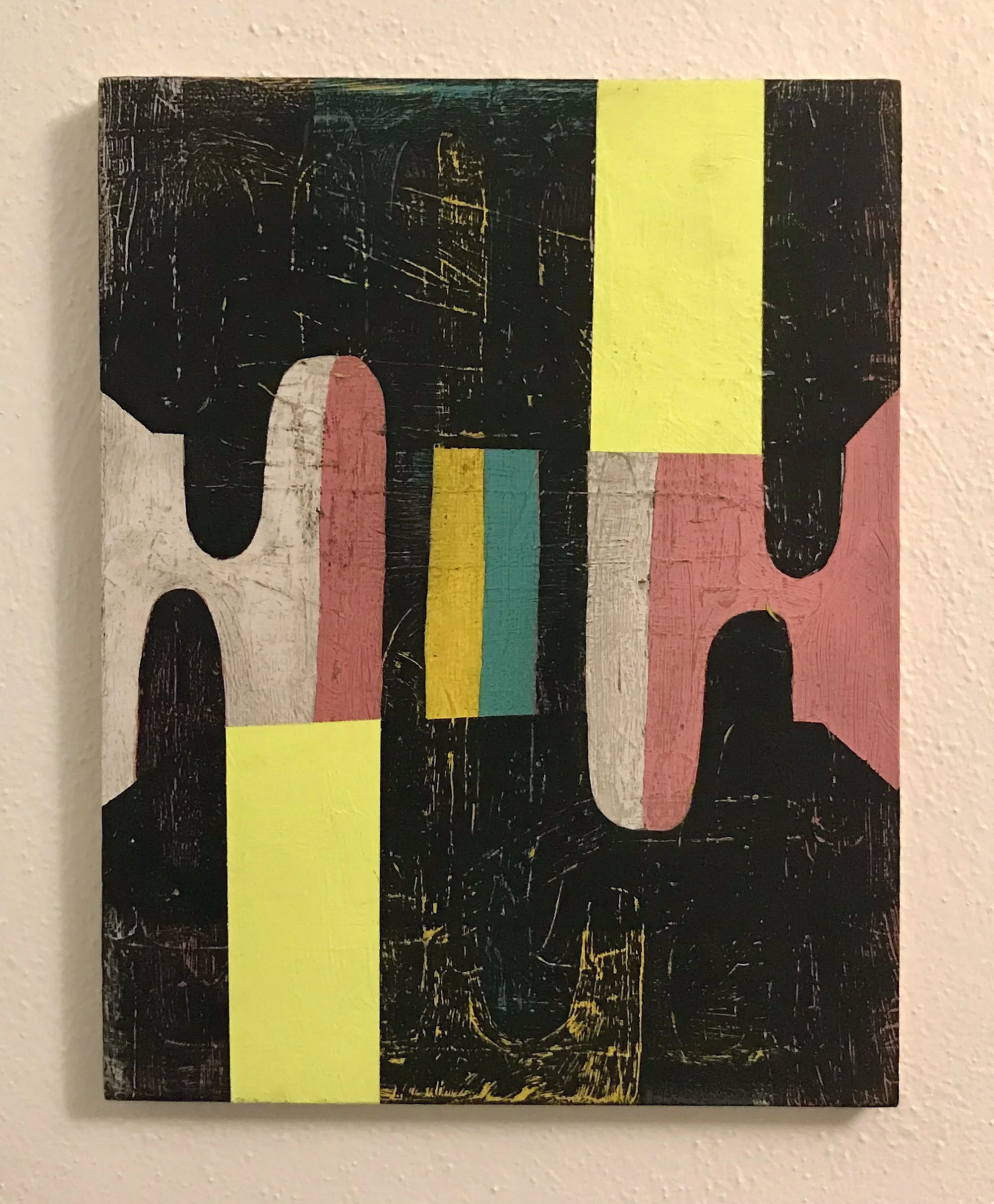 Searchlights , acrylic on wood panel, 14X11in., 2017
