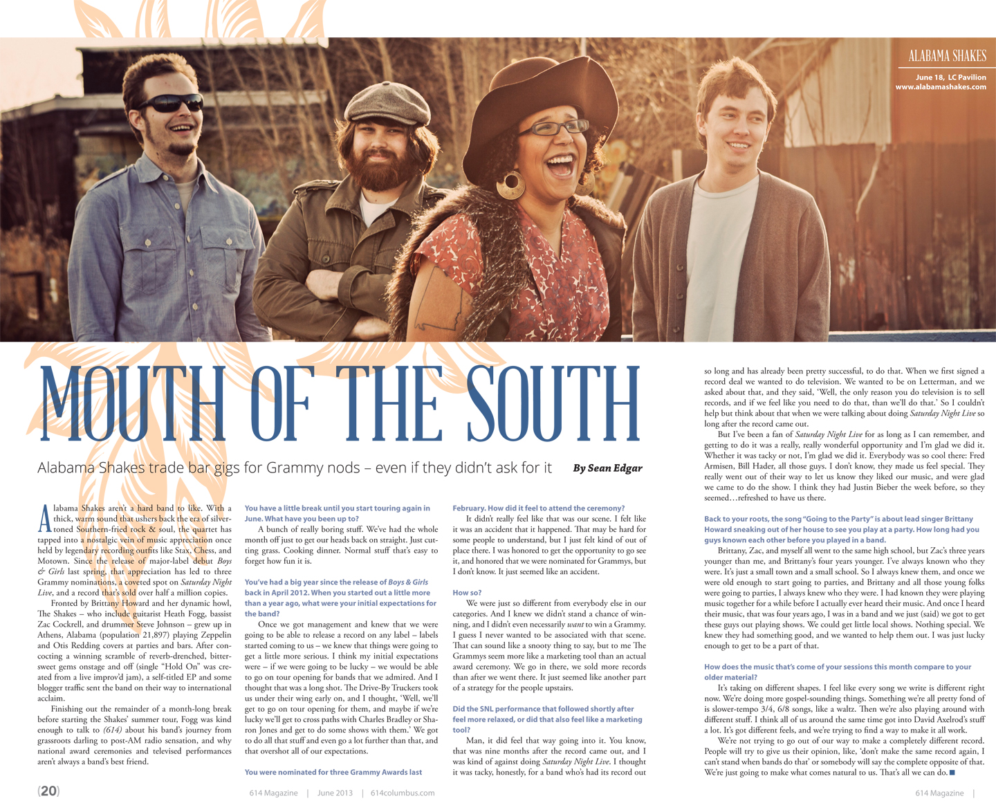 Alabama Shakes, 614 Magazine