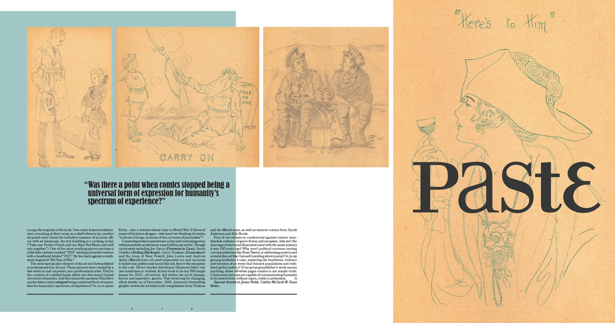 WWI Comics, Paste Magazine