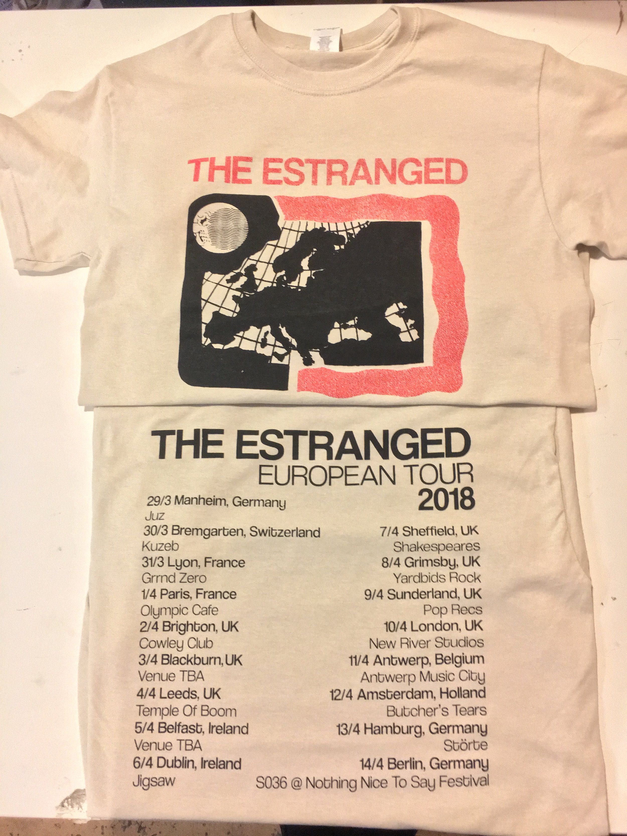  2-sided 2 color shirt designed &amp; printed in house for The Estranged (Portland, OR)  