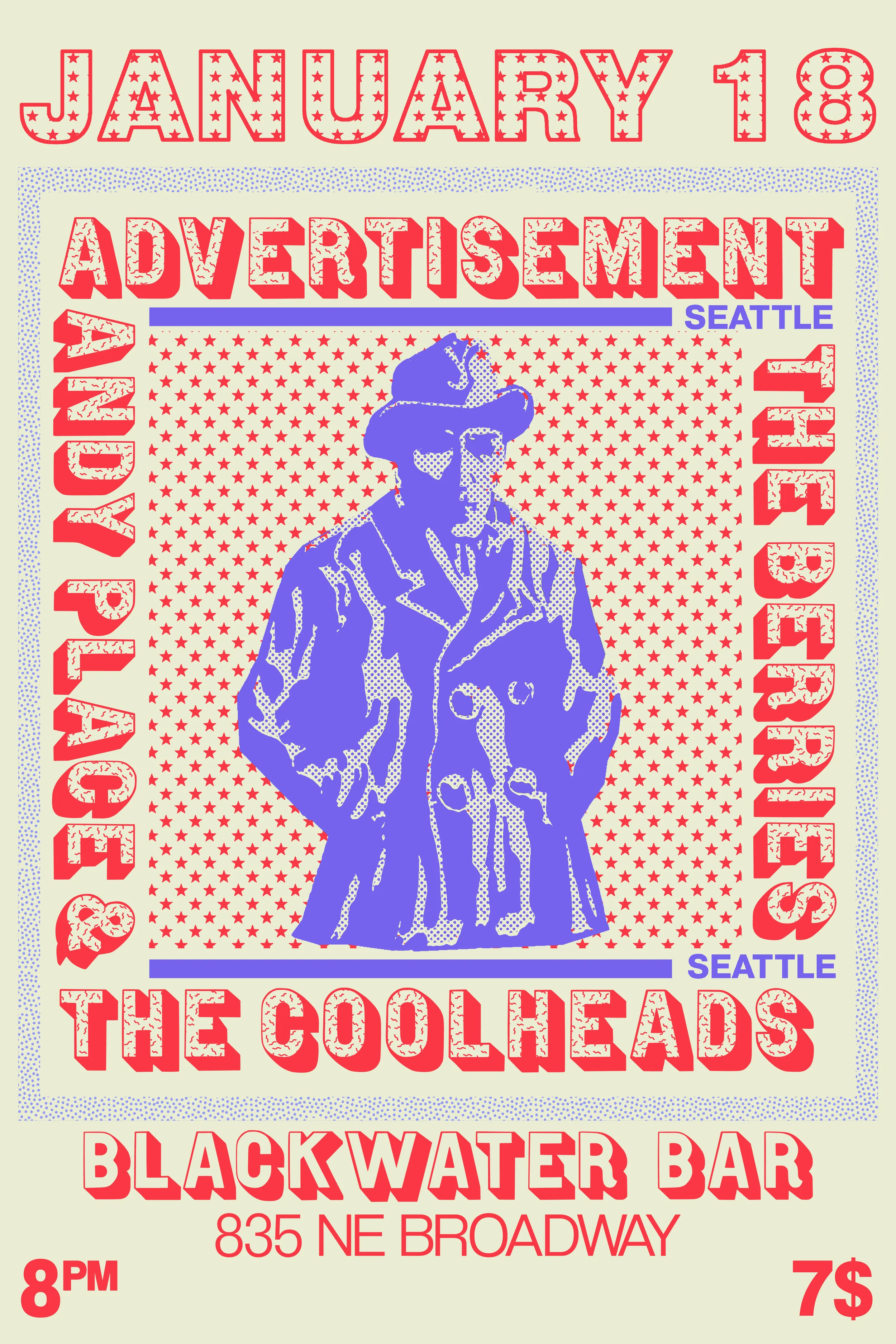 Poster for Advertisement & The Berries (Seattle) in Portland, OR. 2018