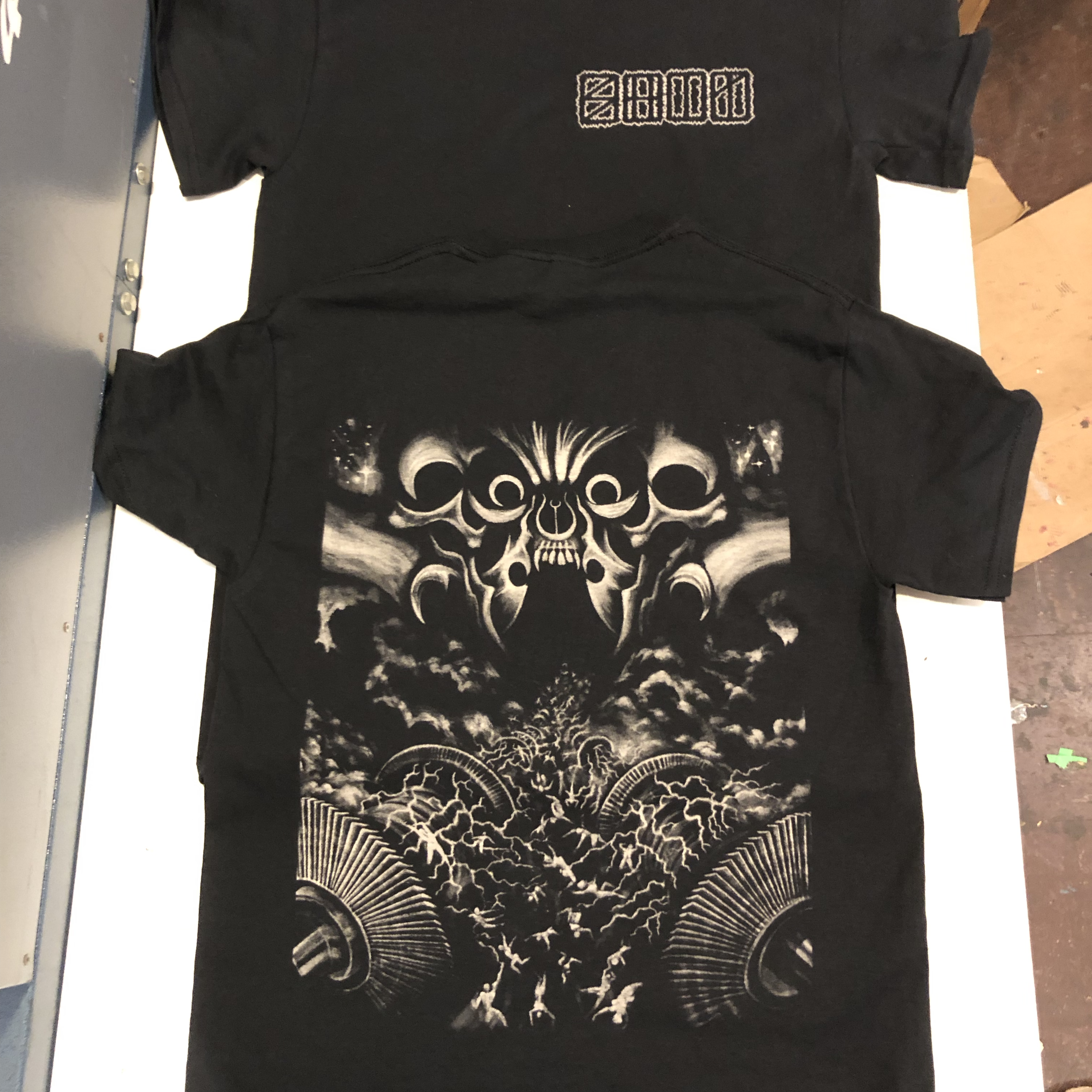 2-sided discharge print for S.H.I.T. from Toronto, ON. 2019 
