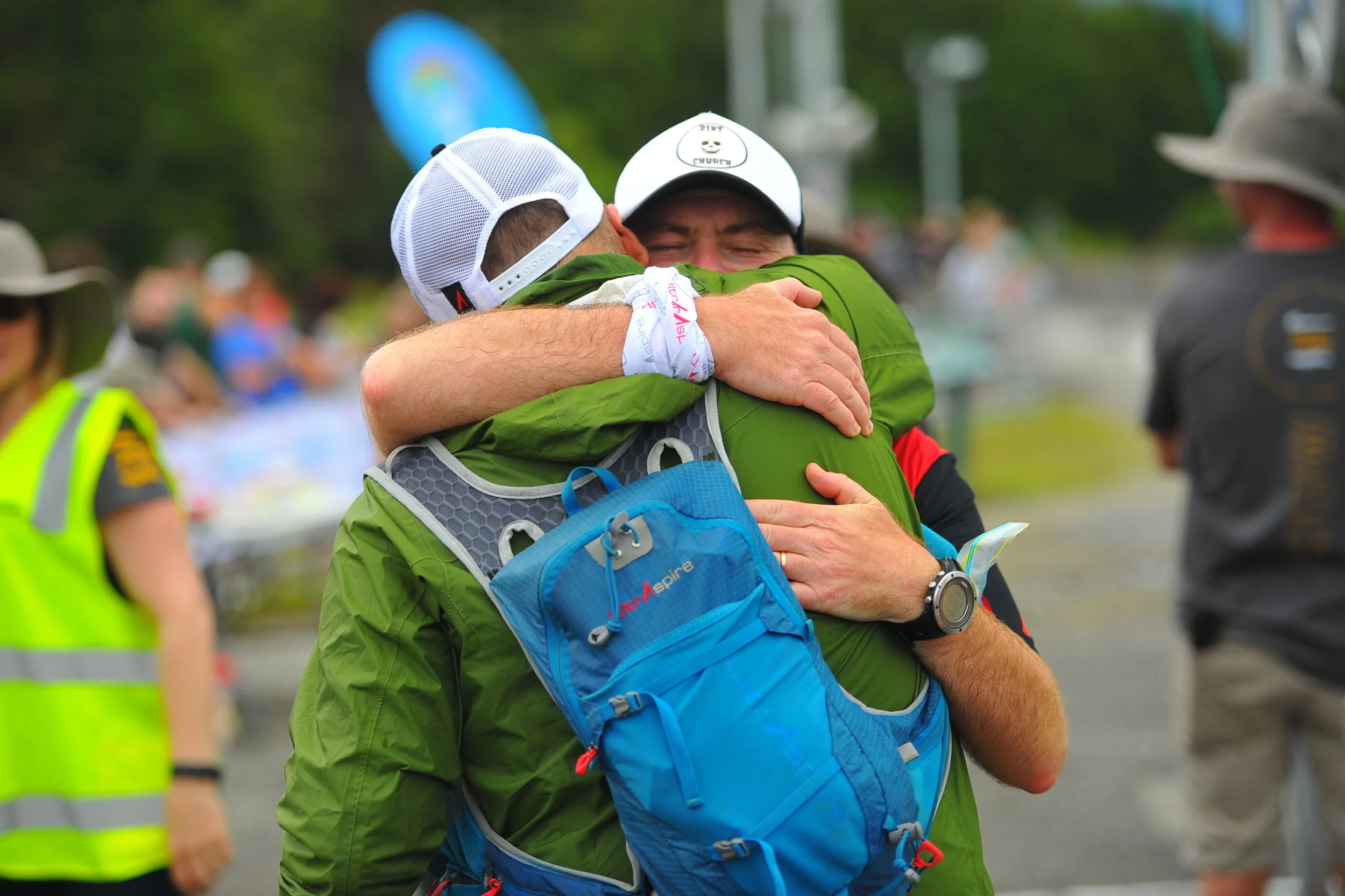 Finish lines are made for hugs Photo: Photos4Sale.co.nz