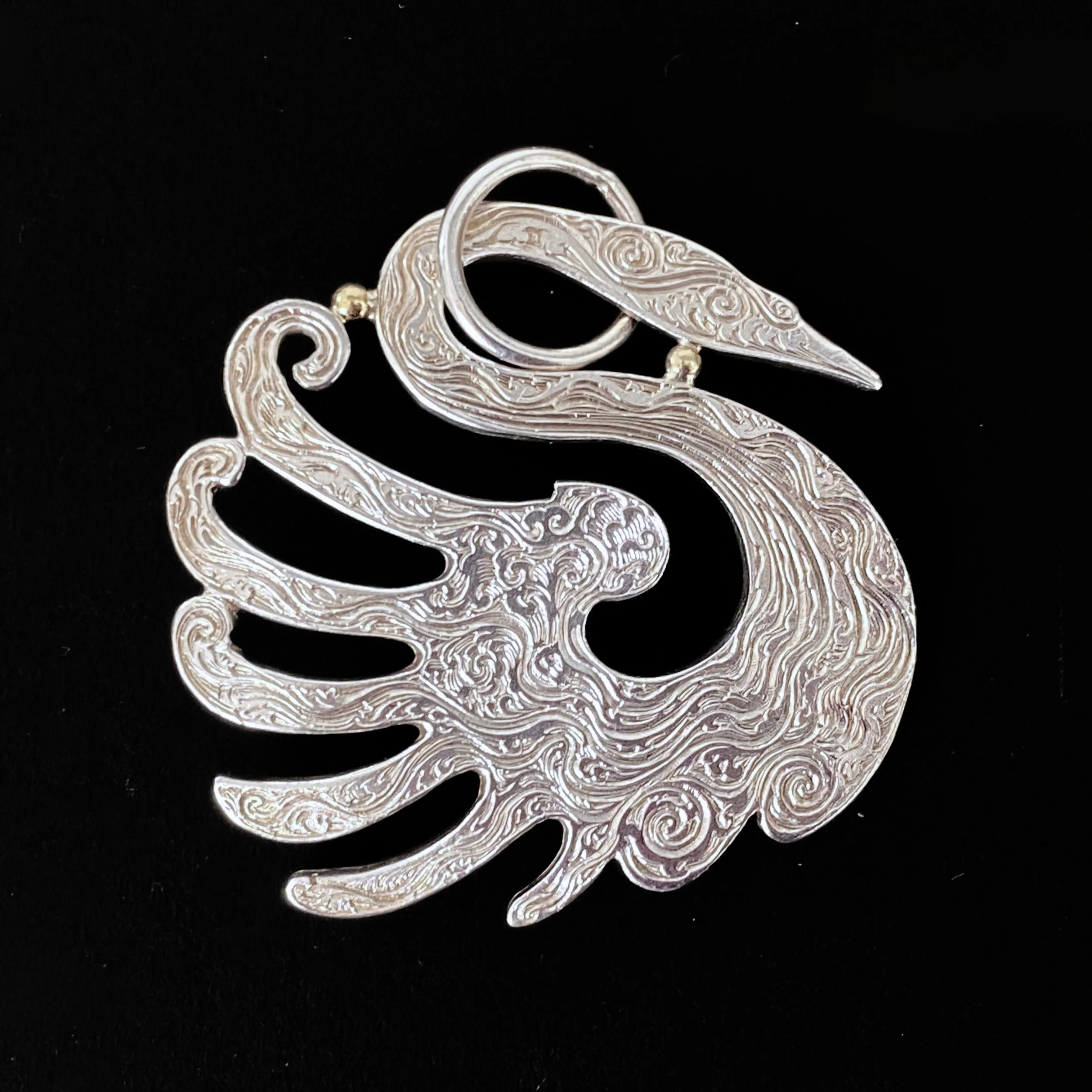 Malcolm Appleby: Swan and Stars Pendant