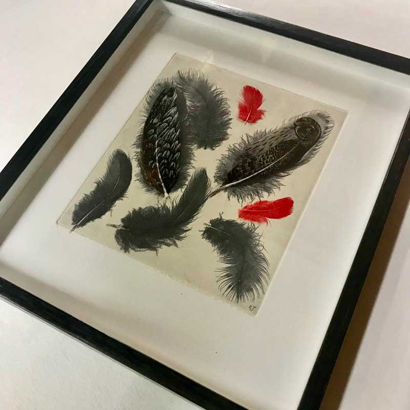 Rebecca Jewell - Owl-and-Red-Feathers-frame-detail.jpg