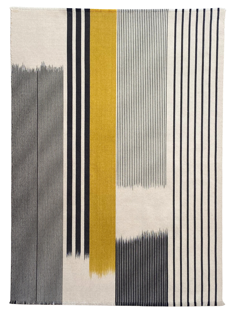 Mary Restieaux: Woven Silk Ikat Hanging (Yellow)