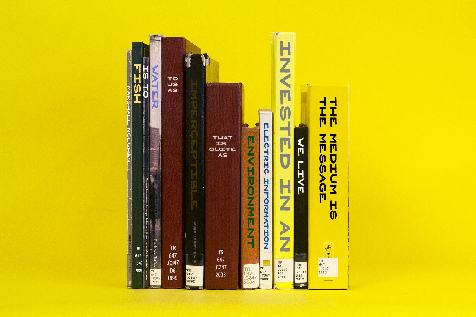 Typeface preview on book spines