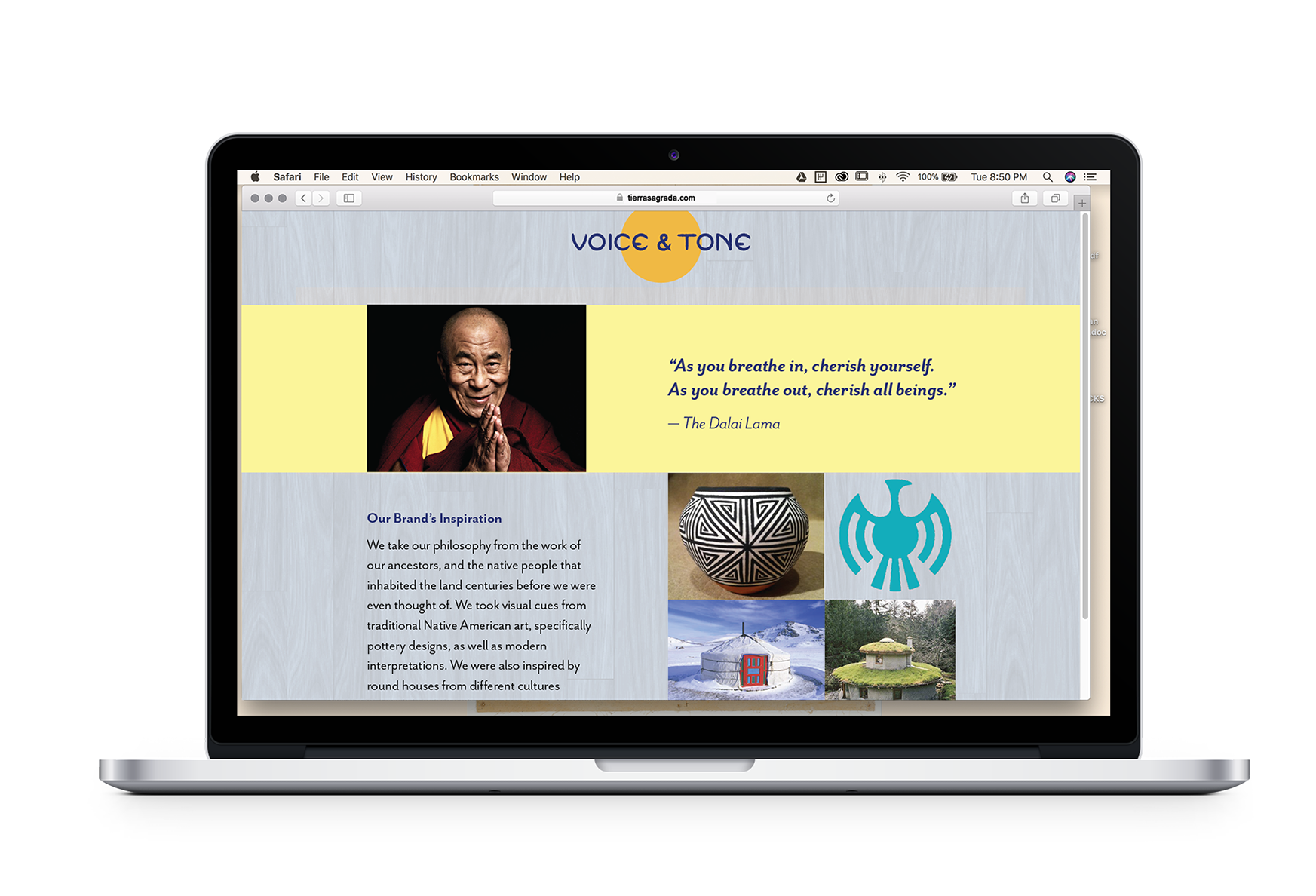 Mockup of desktop brand guide