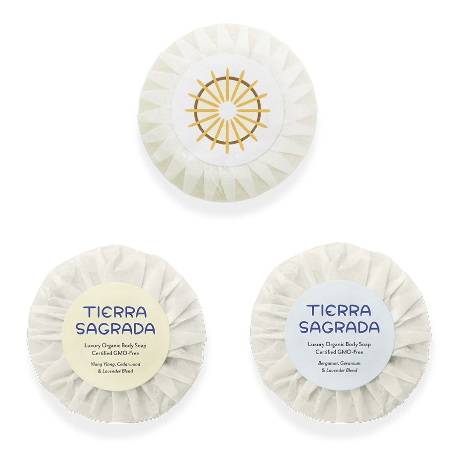 Branded mockup of hotel soaps