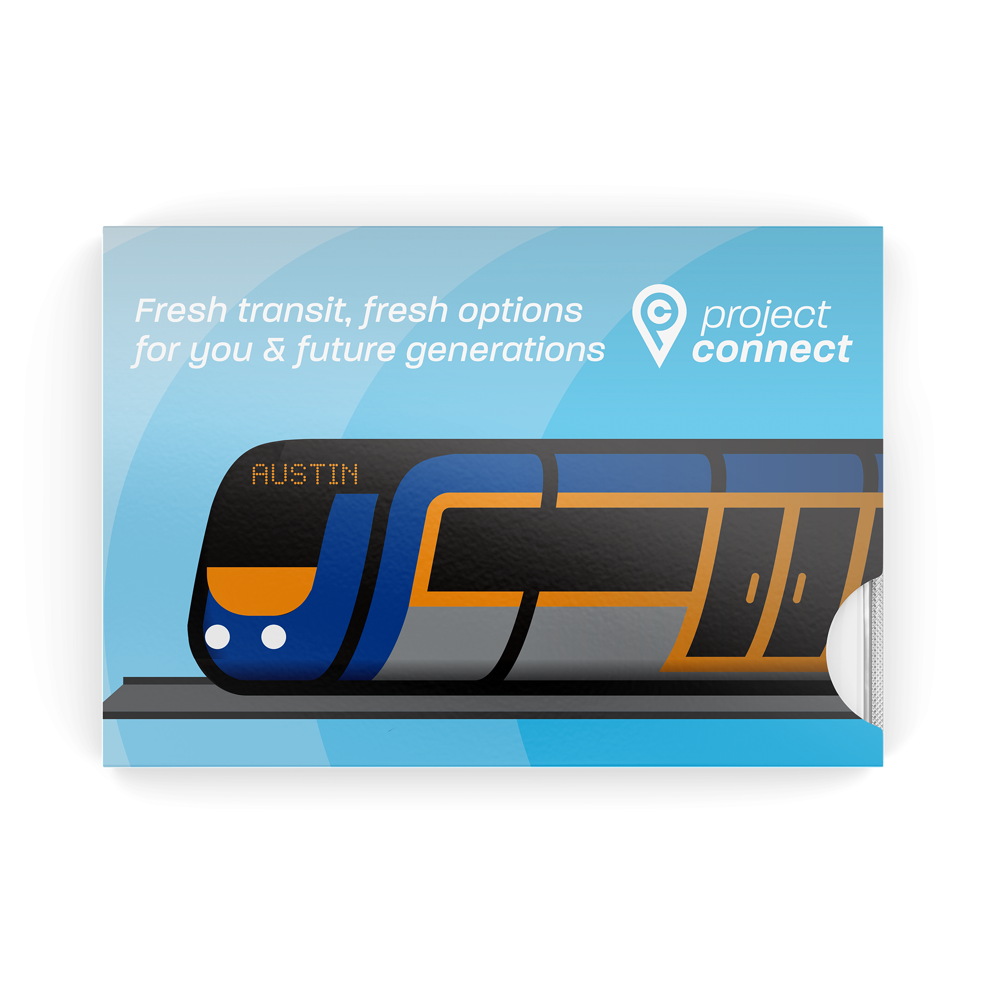 Mockup of ATP chewing gum with light rail illustration