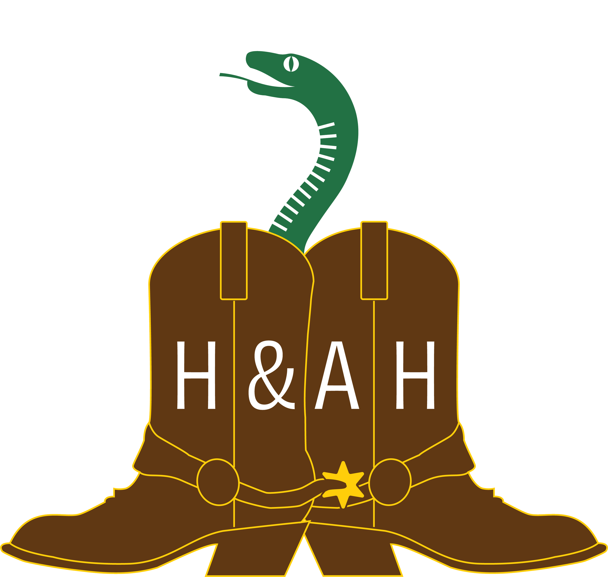 Snake in boots illustration