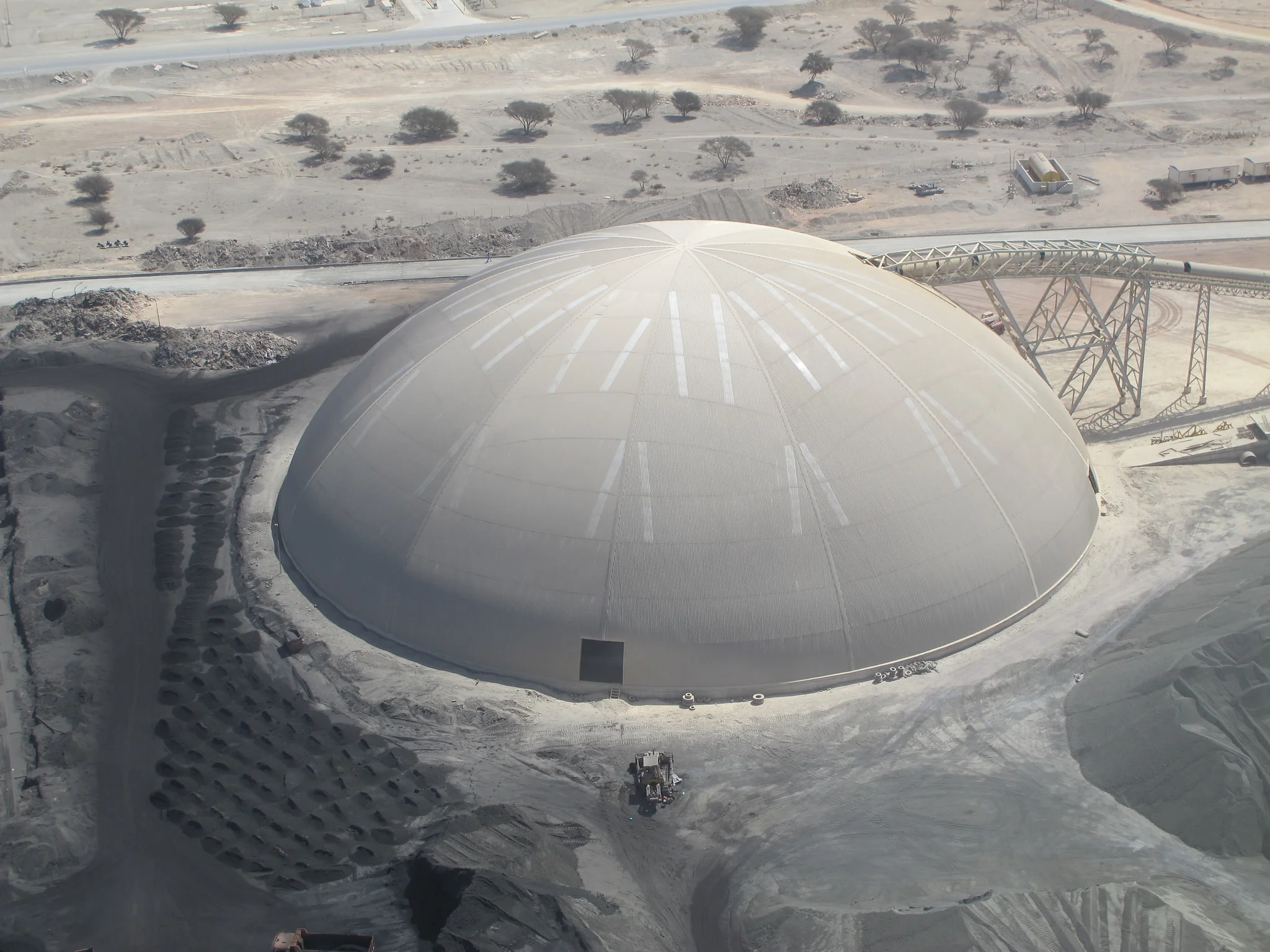 Giant Dome Controls Dust at Cement Plant 
