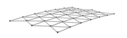 Single layer geometries are used for moderate spans, for architectural applications, and for long span applications when used with oval or rectangular tubes.