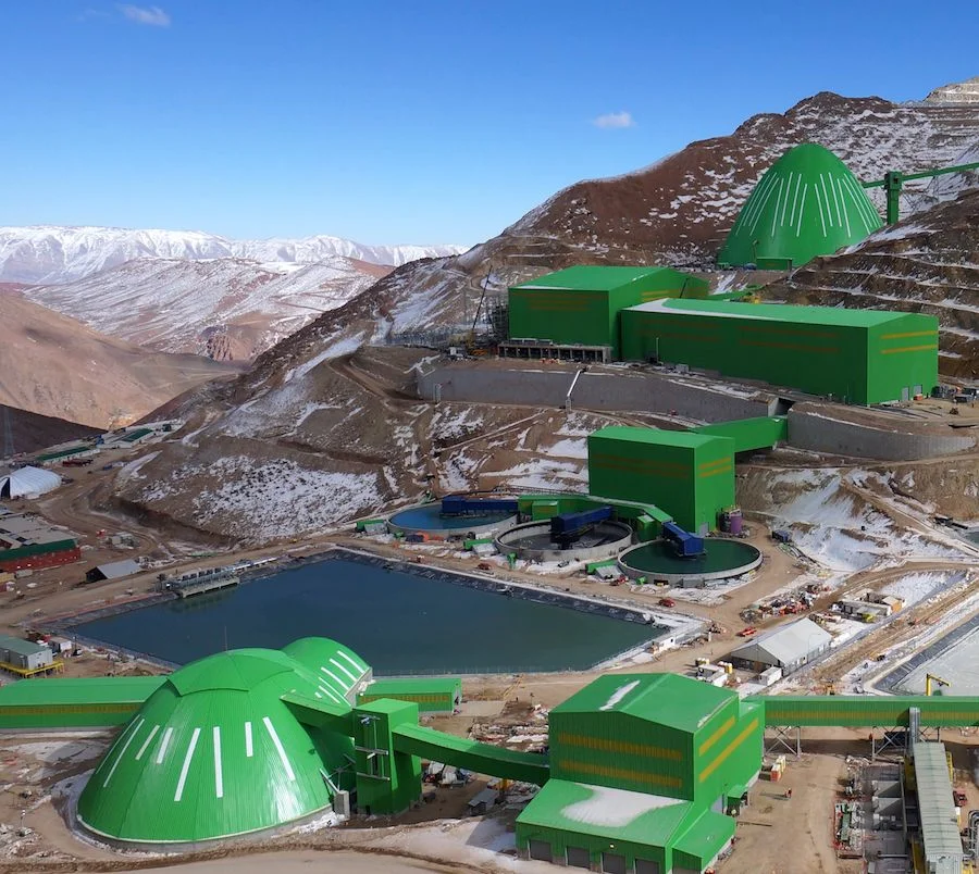 The new Caserones mine has a 145m dome for the stockpile and a 60m dome for concentrate