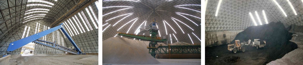With industrial and bulk storage projects, domes and barrel vaults are often built directly over equipment and machinery.