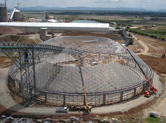 Dome installation in progress, Cambodia