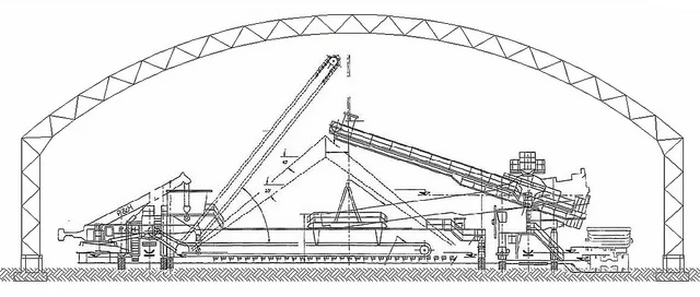 Perfil de arco con muros longitudinales