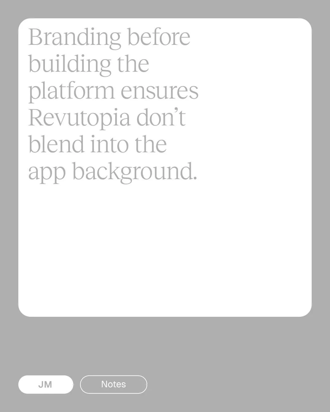 How we started off on the right foot: Branding before building the platform ensures Revutopia don’t blend into the app background.
#studio #branding #creative #strategy #digital #startup