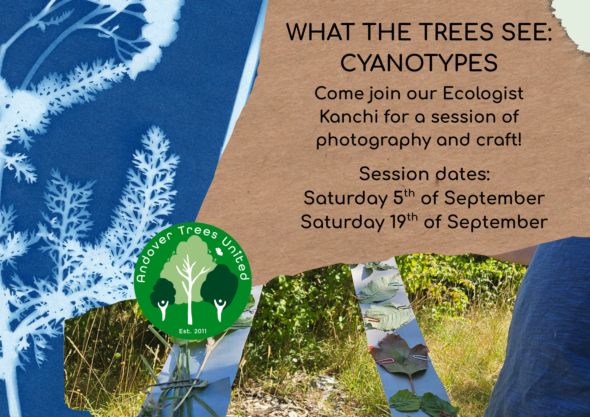 Explore The Wild - What the Trees See: Session 2 - Cyanotypes (Light Photography) - Funded by a Kew Gardens Grow Wild Youth Grant 