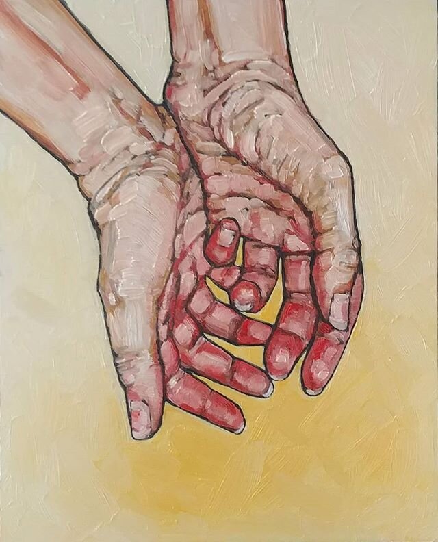 &quot;Empty Hands&quot;- oil on panel, 8&quot; by 10&quot;

I was thinking about repayment. The things that could be offered to someone who has given so much. When time, effort and love feel insubstantial. A thought about the term &quot;emotional cur