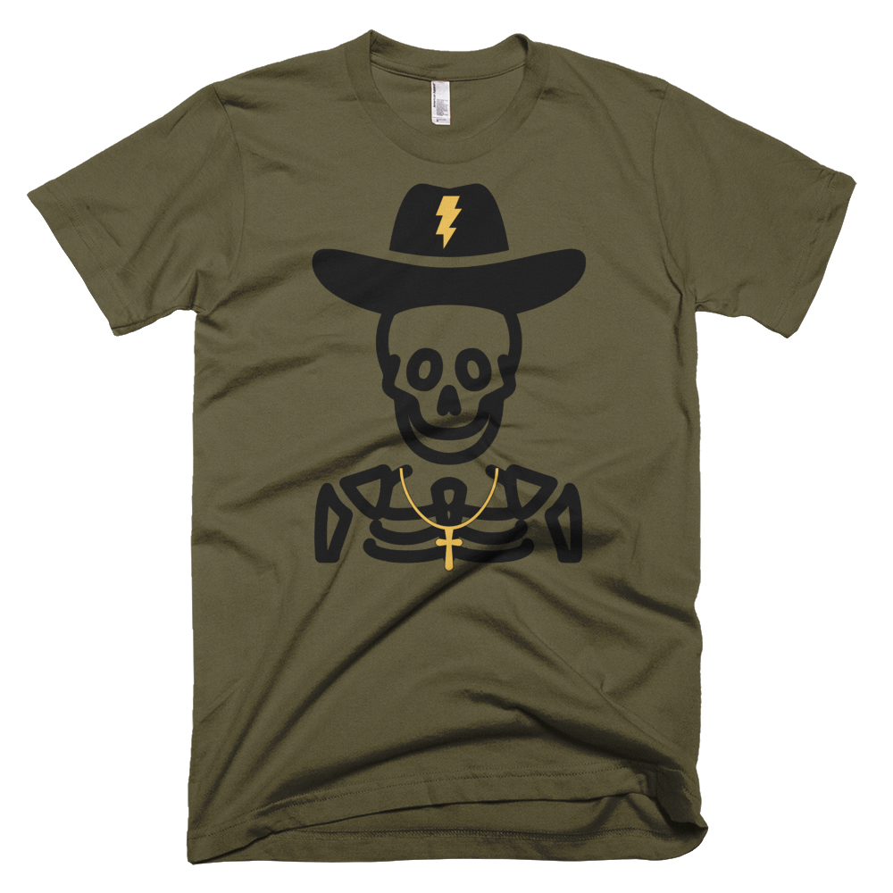 skelecowboy_wcross_lightning_nowhite_mockup_Front_Wrinkled_Army.png