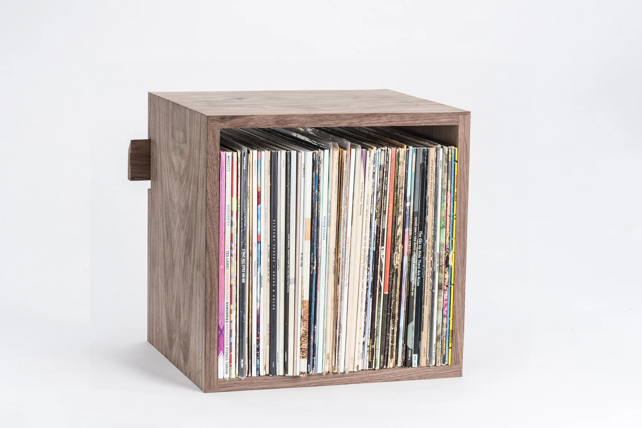 Deep Cut Cube Shelves in Walnut