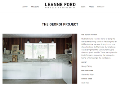 Leanne Ford - Pittsburgh Interior Designer well known for her projects and use of the Scandanavian aesthetic.