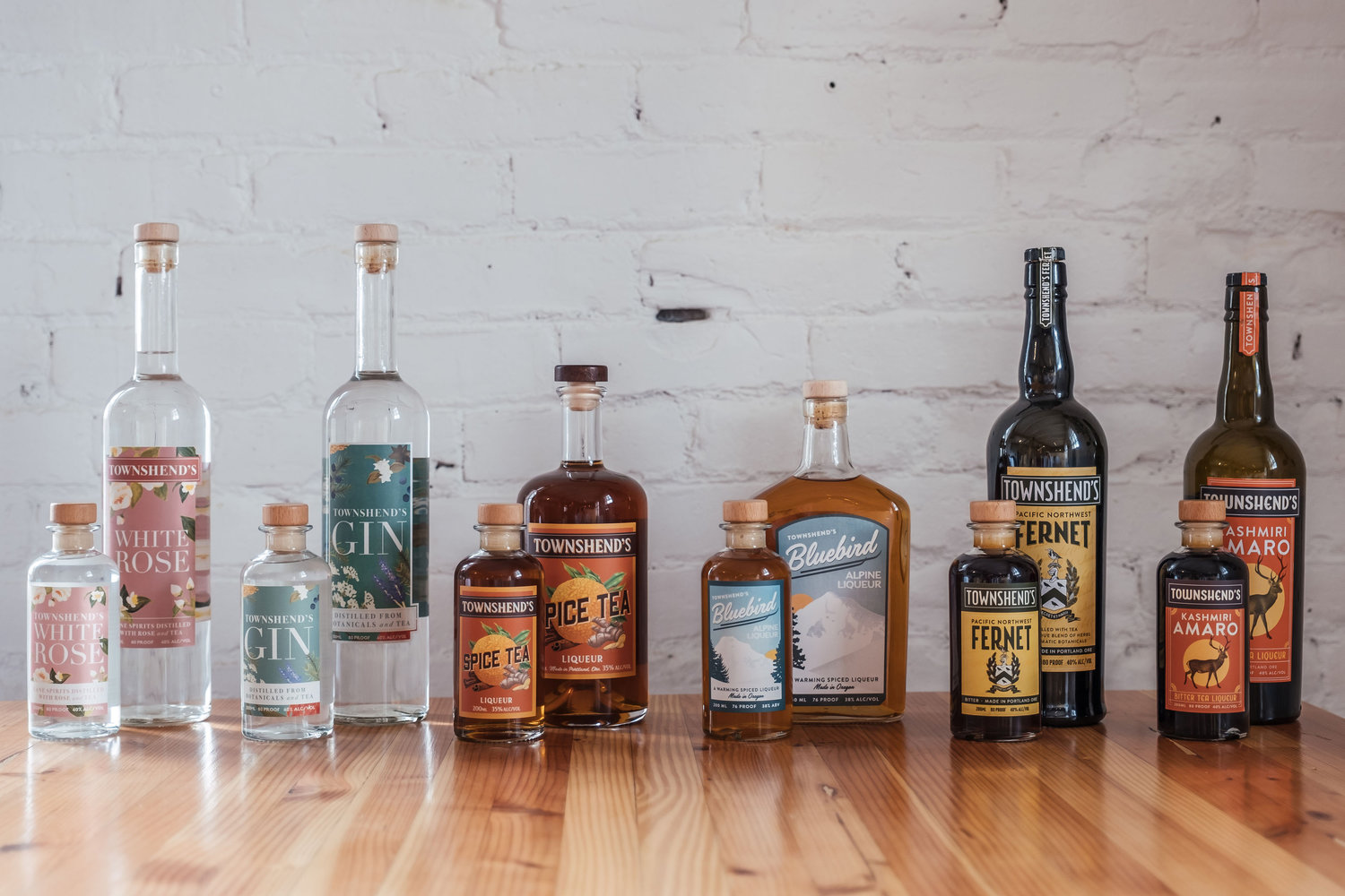 The impressive collection of craft spirits from Townshend Distillery in Portland, OR