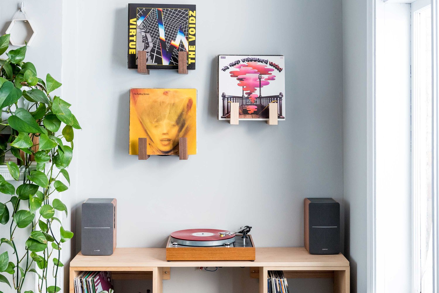 Flip Record Display Shelves