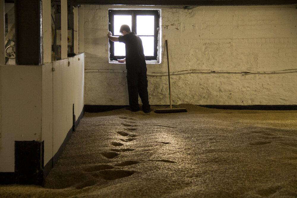 The malting floor, where malt is dried and (sometimes) peated after germinating. Photo care of travelmag.com