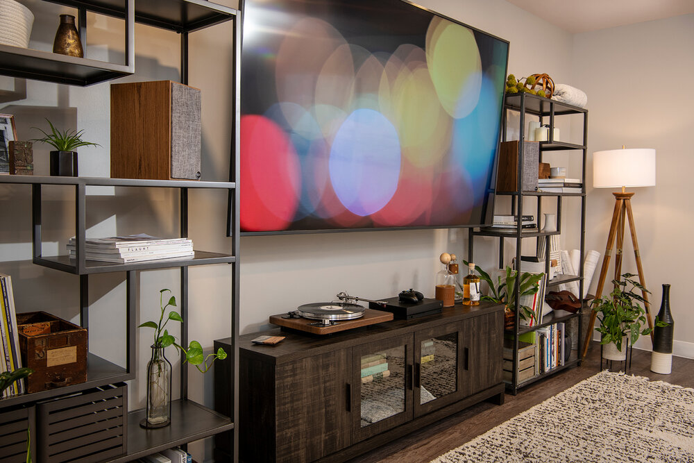 A pair of Klipsch Fives powered speakers include HDMI as well as RCA inputs, so they can function as your tv soundbar as well as your stereo speakers.